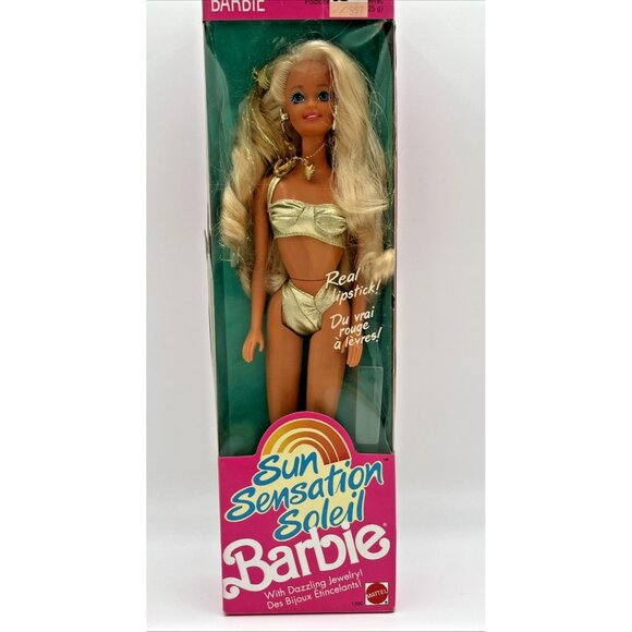 Vintage BARBIE SUN SENSATION DOLL # 1390 Mattel 1991 W/ Original Box - Picture 1 of 15